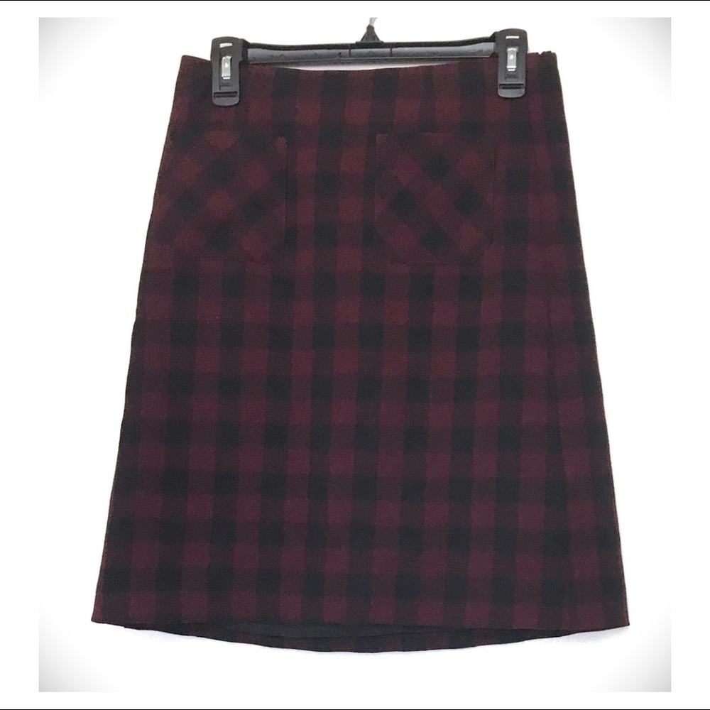 J. Jill Buffalo Plaid Skirt in Red & Black XS